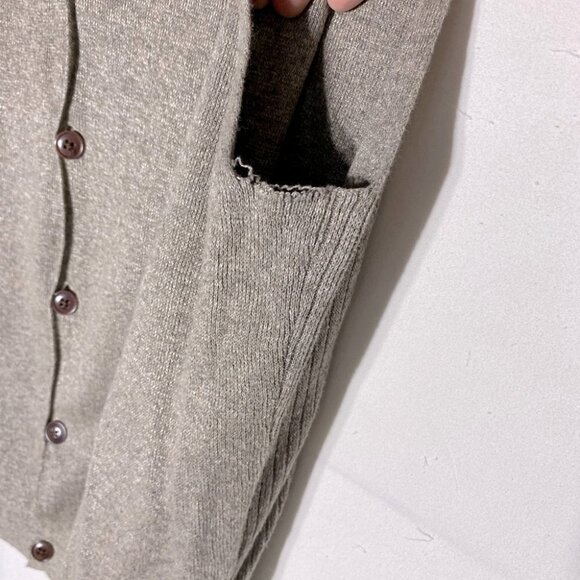 Eddie Bauer beige brown linen cotton lightweight button up knit vest L - Picture 8 of 11